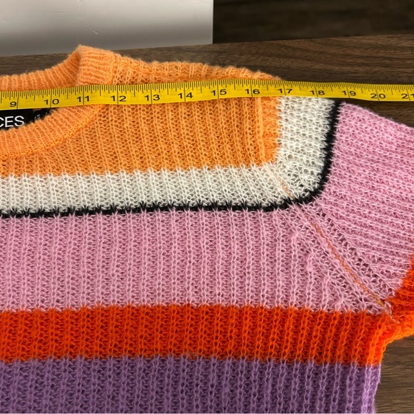 Pieces Colorful Striped Women's Sweater XS - Picture 8 of 11